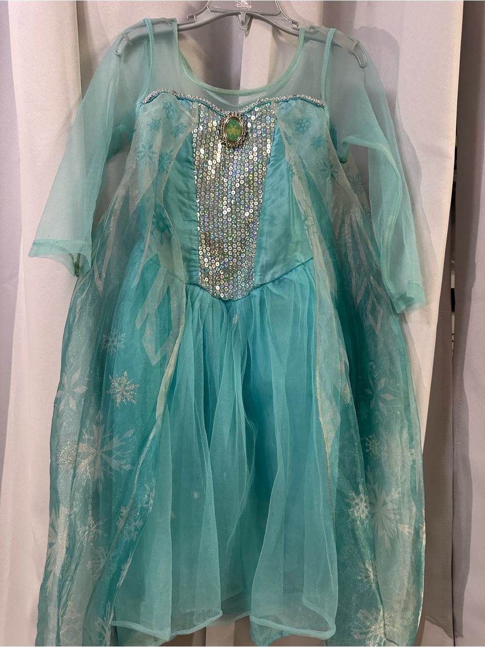 H&M Disney Frozen Else Aqua Sequin Snow Princess Costume Dress